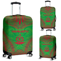 Vanuatu Flag Polynesian Chief Luggage Cover Green - Polynesian Pride