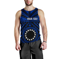 Cook Island Personalised Men's Tank Top - Seal With Polynesian Tattoo Style ( Blue) - Polynesian Pride