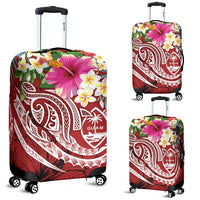 Guam Polynesian Luggage Covers - Summer Plumeria (Black) - Polynesian Pride