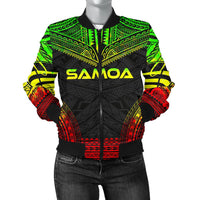 Samoa Polynesian Chief Women'S Bomber Jacket - Reggae Version Reggae - Polynesian Pride
