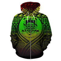 Tuvalu All Over Zip up Hoodie Lift up Reggae - Polynesian Pride