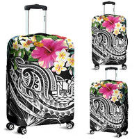 Tahiti Polynesian Luggage Covers - Summer Plumeria (Black) - Polynesian Pride