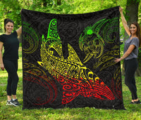 Polynesian Quilt - Polynesian Reggae Shark Warrior Tattoo - Polynesian Pride