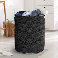 Polynesian Kakau Turtle Gray Hawaii Laundry Basket Laundry Basket One Size Gray - Polynesian Pride