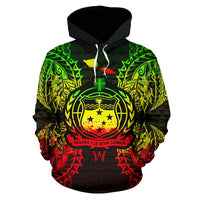 Samoa Polynesian ll Over Hoodie Map Reggae - Polynesian Pride