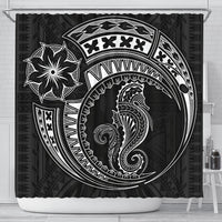 Seahorse Polynesian Shower Curtain - Polynesian Tattoo Black 177 x 172 (cm) Black - Polynesian Pride