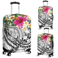 Tonga Polynesian Luggage Covers - Summer Plumeria (White) - Polynesian Pride