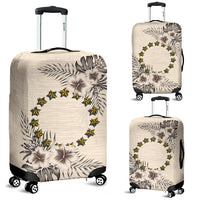 Cook Islands Luggage Covers - The Beige Hibiscus Art - Polynesian Pride