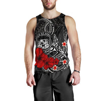 Polynesian Hawaii Men's Tank Top - Humpback Whale with Hibiscus (White) - Polynesian Pride