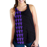 Hawaii Kakau Polynesian Hammerhead Shark Women's Racerback Tank - Purple - Polynesian Pride