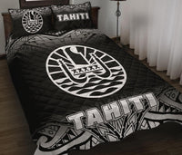 Tahiti Polynesian Bedding Set - Tahiti Flag Black Fog Style - Polynesian Pride