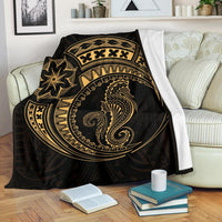 Seahorse Polynesian Blanket - Polynesian Tattoo Gold White - Polynesian Pride