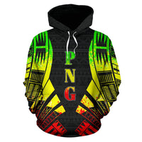 Papua New Guinea Polynesian ll Over Hoodie Reggae Tattoo - Polynesian Pride