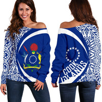 Cook Islands Women's Off Shoulder Sweater - Circle Style 07 Red - Polynesian Pride