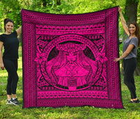 Hawaii Polynesian Pele Kanaka Premium Quilt Pink Pink - Polynesian Pride