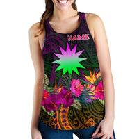 Nauru Personalised Women's Racerback Tank - Summer Hibiscus - Polynesian Pride