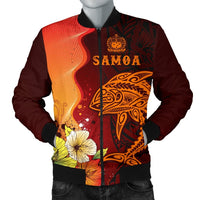 Samoa Men's Bomber Jacket - Tribal Tuna Fish - Polynesian Pride