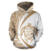 Polynesian Turtle Map of Hawaii Hoodie Circle Style - Polynesian Pride