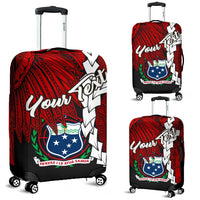 Samoa Polynesian Custom Personalised Luggage Covers - Tribal Wave Tattoo Flag Color Red - Polynesian Pride