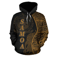 Samoa Polynesian Hoodie Coconut Tree Gold - Polynesian Pride