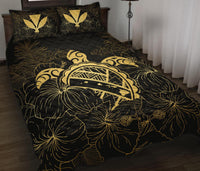 Hawaii Turtle Kanaka Golden Quilt Bed Set - Polynesian Pride