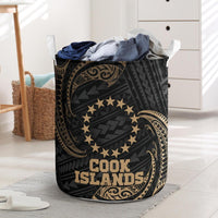Cook Islands Polynesian Laundry Basket - Gold Tribal Wave One Style One Size Black - Polynesian Pride