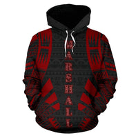 Marshall Islands All Over Hoodie Red Tattoo Style - Polynesian Pride