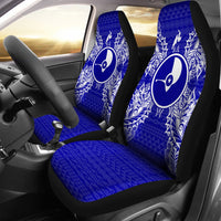 Yap Car Seat Cover - Yap Flag Map Blue Universal Fit Blue - Polynesian Pride