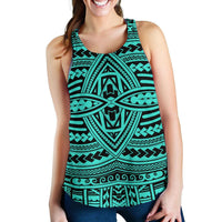 Polynesian Seamless Turquoise Women's Racerback Tank Top Turquoise - Polynesian Pride