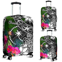 Chuuk Luggage Covers - Turtle Plumeria Banana Leaf Black - Polynesian Pride