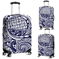 Polynesian Luggage Cover 01 Blue-White - Polynesian Pride