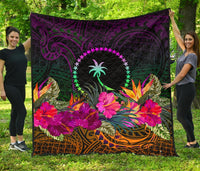 Chuuk Premium Quilt - Summer Hibiscus - Polynesian Pride