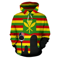 Hawaii Hoodie Kanaka Maoli Flag Bucket Spilling Paint - Polynesian Pride