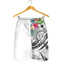 The Philippines Men's Shorts - Summer Plumeria (White) - Polynesian Pride