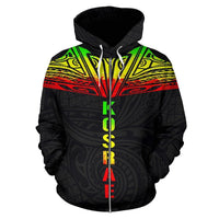 Kosrae All Over Zip up Hoodie Reggae Neck Style - Polynesian Pride