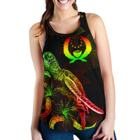 Pohnpei Polynesian Women Tank Top - Turtle With Blooming Hibiscus Reggae - Polynesian Pride