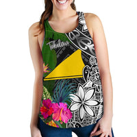 Tokelau Women Racerback Tank - Turtle Plumeria Banana Leaf - Polynesian Pride