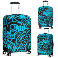 Polynesian Luggage Cover 18 Black-Blue - Polynesian Pride