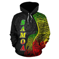 Samoa Polynesian Hoodie Coconut Tree Reggae - Polynesian Pride