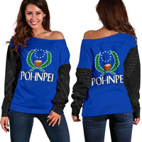 Pohnpei Women's Off Shoulder Sweater Th5 Black - Polynesian Pride