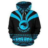 New Zealand Aotearoa Hoodie, Maori Silver Fern Zip up Medal Version Hoodie - Polynesian Pride