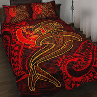 Pohnpei Quilt Bed Set - Red Shark Polynesian Tattoo Red - Polynesian Pride