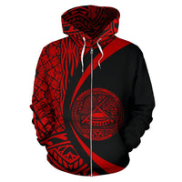 American Samoa Polynesian Zip up Hoodie Circle Style 02 Unisex Art - Polynesian Pride