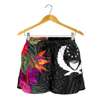 Pohnpei All Over Print Women's Shorts - Polynesian Hibiscus Pattern - Polynesian Pride