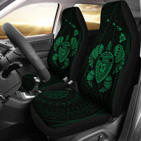 Hawaii Turtle Hibicus Map Car Seat Covers - Green - Polynesian Pride