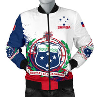 Samoa Special Men's Bomber Jacket White - Polynesian Pride