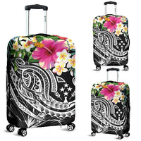 Kosrae Polynesian Luggage Covers - Summer Plumeria (Black) - Polynesian Pride