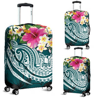 Tahiti Polynesian Luggage Covers - Summer Plumeria (Turquoise) - Polynesian Pride