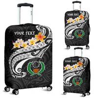 Pohnpei Custom Personalised Luggage Covers - Pohnpei Seal Polynesian Patterns Plumeria (Black) - Polynesian Pride