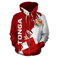 Tonga All Over Zip up Hoodie Wrap Style - Polynesian Pride